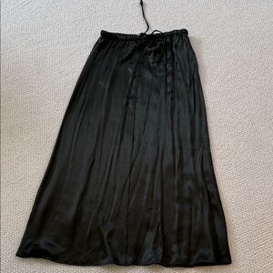 Zara Dark green Satin maxi skirt